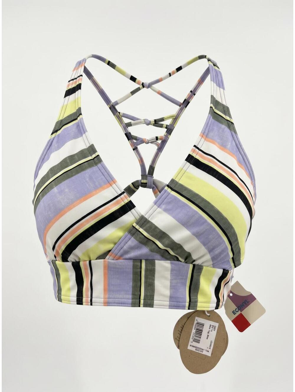 Prana Atalia Morning Glory Stripe Strappy Bikini Swim Top NWT Small